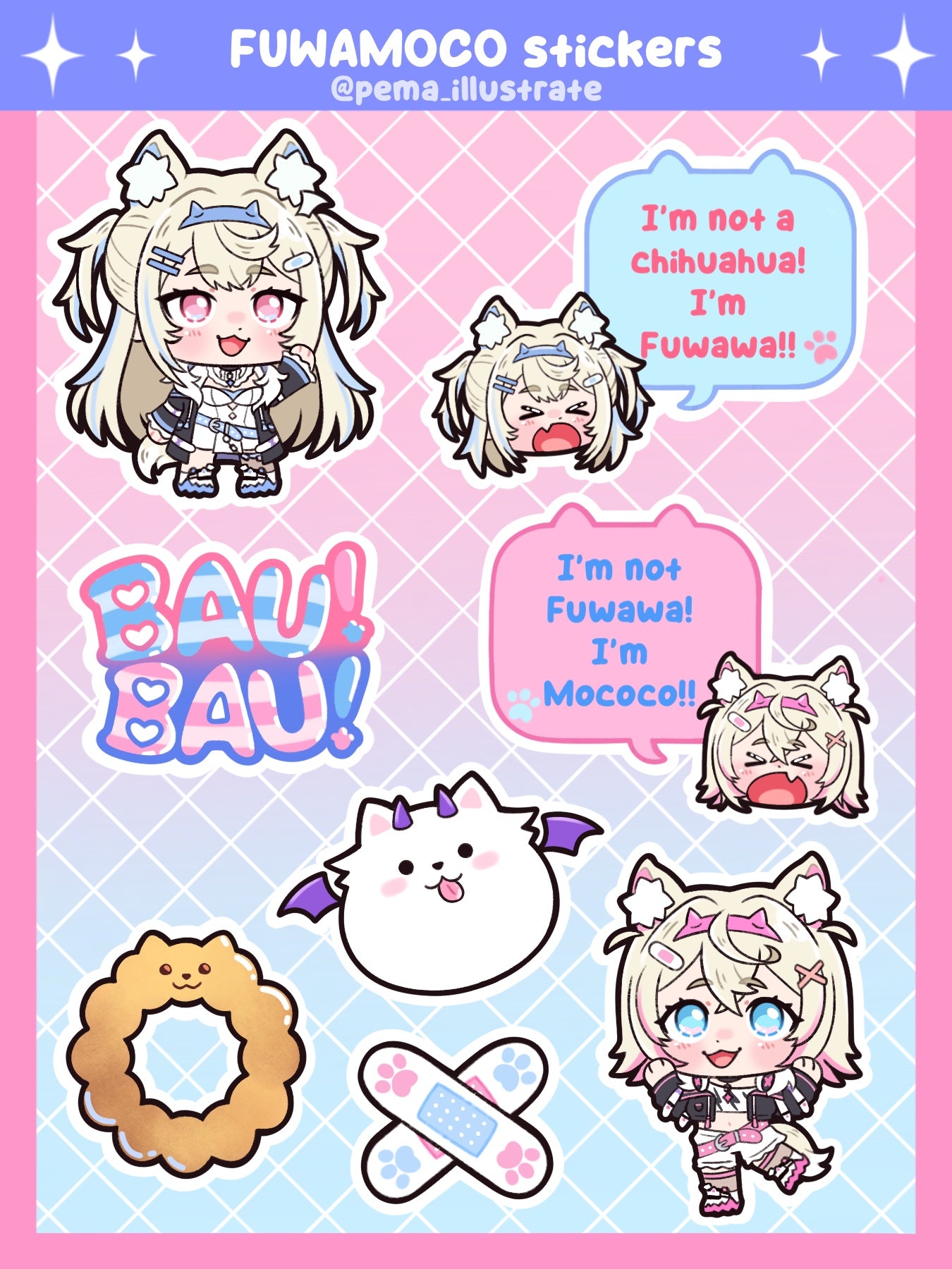 Hololive FuwaMoco Sticker Sheet
