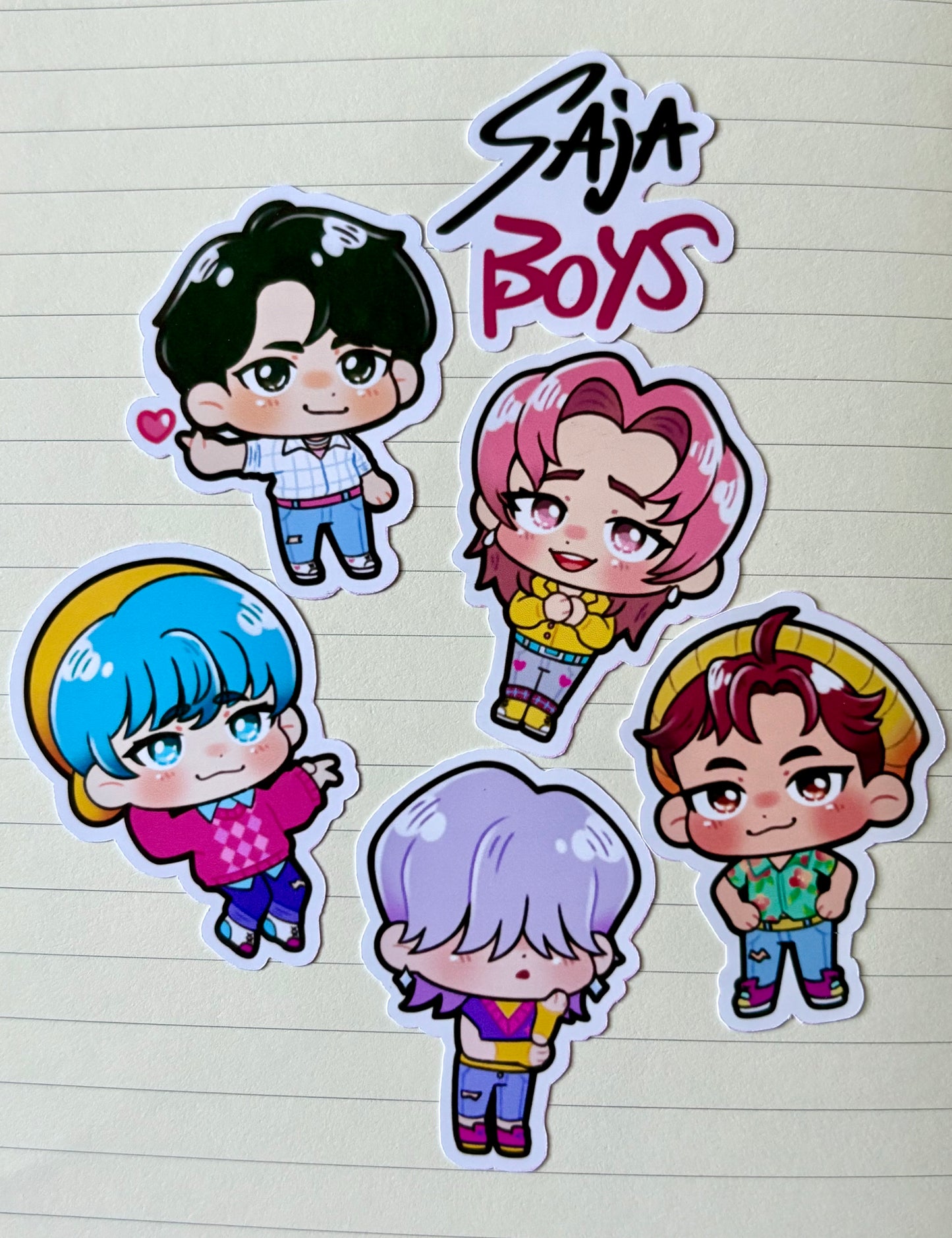 Kpop Demon Hunters Saja Boys Sticker Sheet (4x6")