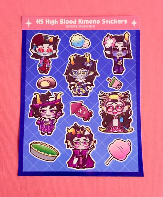 Homestuck High Blood Kimono Kiss Cut Sticker Sheet (4x6”) (Copy)