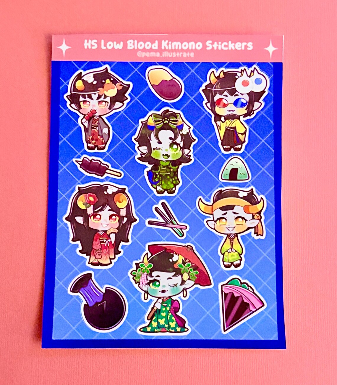 Homestuck Low Blood Kimono Kiss Cut Sticker Sheet (4x6”)