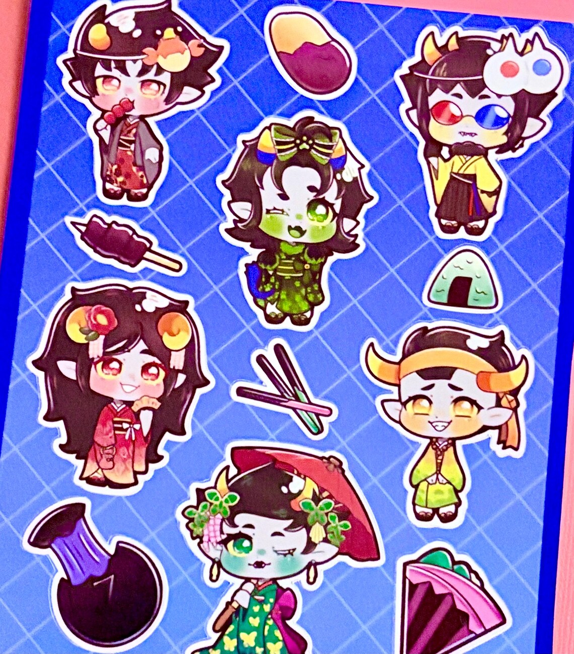 Homestuck Low Blood Kimono Kiss Cut Sticker Sheet (4x6”)