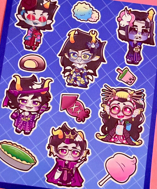 Homestuck High Blood Kimono Kiss Cut Sticker Sheet (4x6”) (Copy)