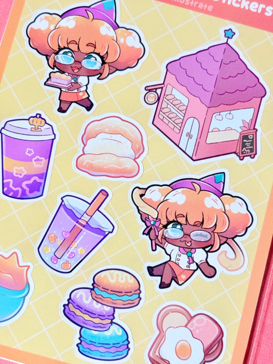 Cozy Witch Cafe , PumPum The Halloween Witch Kiss Cut Sticker Sheet (4x6")