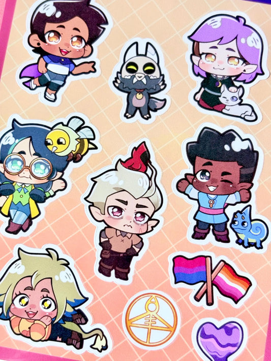 The Owl House Hexsquad Kiss Cut Sticker Sheet (4x6")